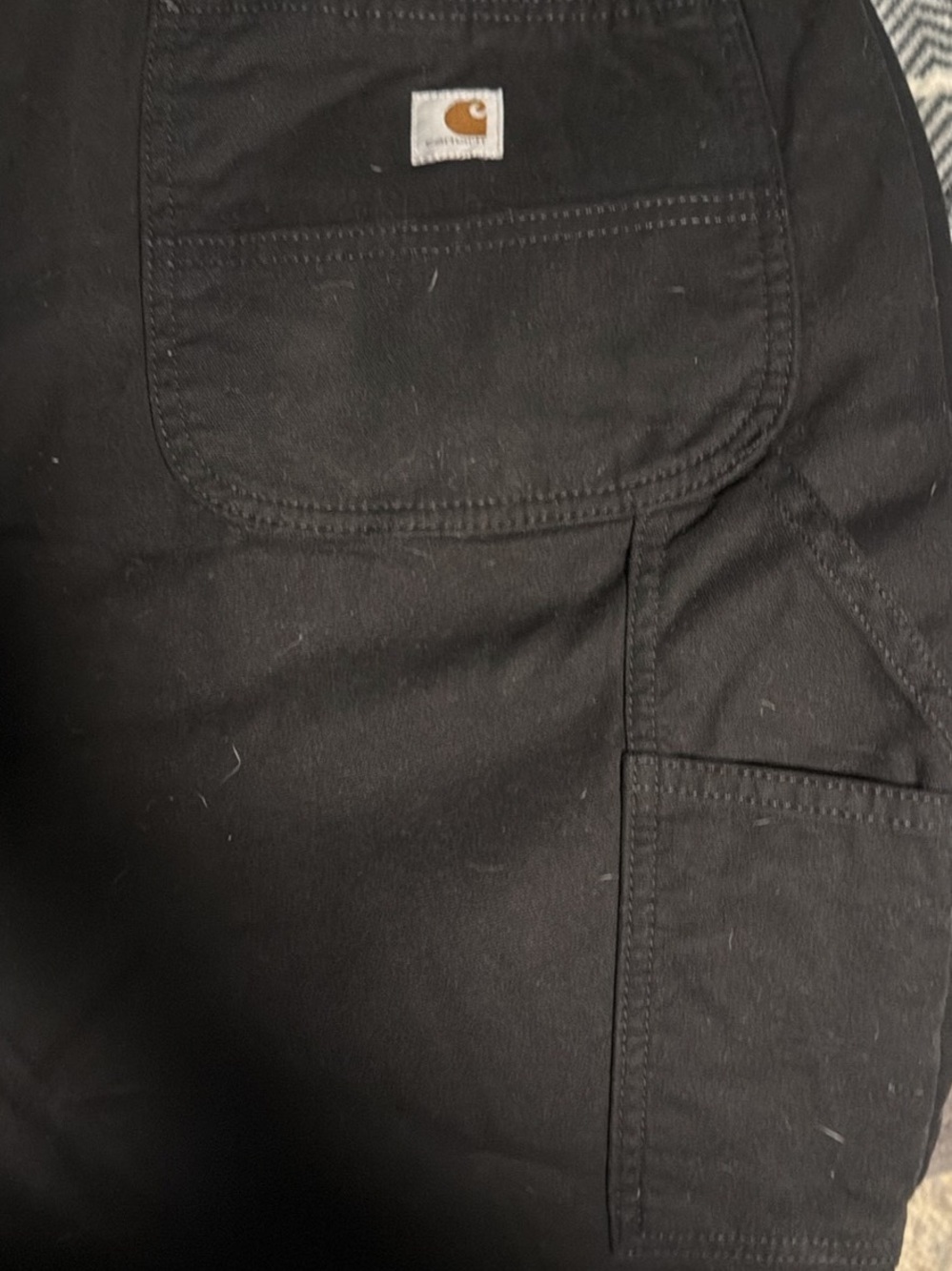 Carhartt Black Loose Fit Work Overalls with Logo Waistband